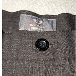 Dockers Straight Fit D2 Mens Charcoal Grey Pinstripe Dress Pants 34x32 Business